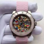High Quality Replica Rolex Submariner Pink Ceramic Bezel Pink Nato Strap Limited Edition